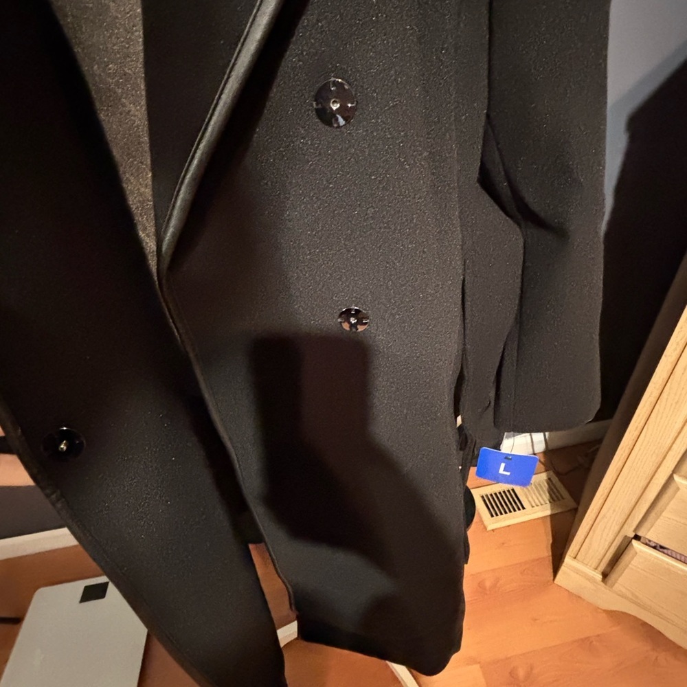 NWT Tahari Black Belted Mid Length Coat Size XL - Picture 8 of 11